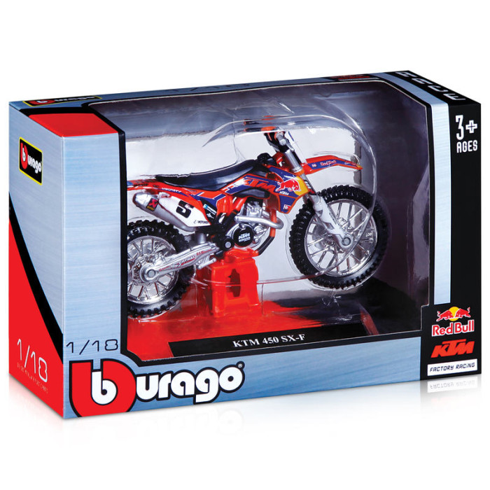 Bburago - Метален мотоциклет Red Bull KTM 1:18