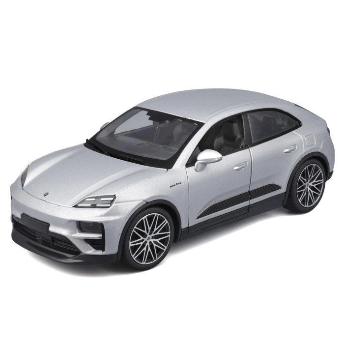 Bburago - модел на кола 1:24 - Porsche Macan Turbo Electric сребърен
