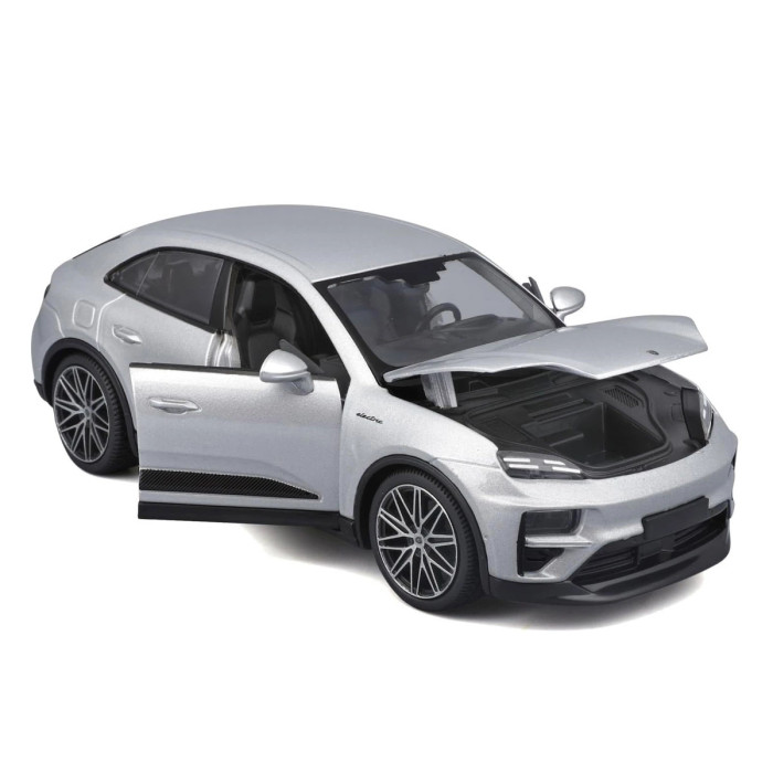 Bburago - модел на кола 1:24 - Porsche Macan Turbo Electric сребърен
