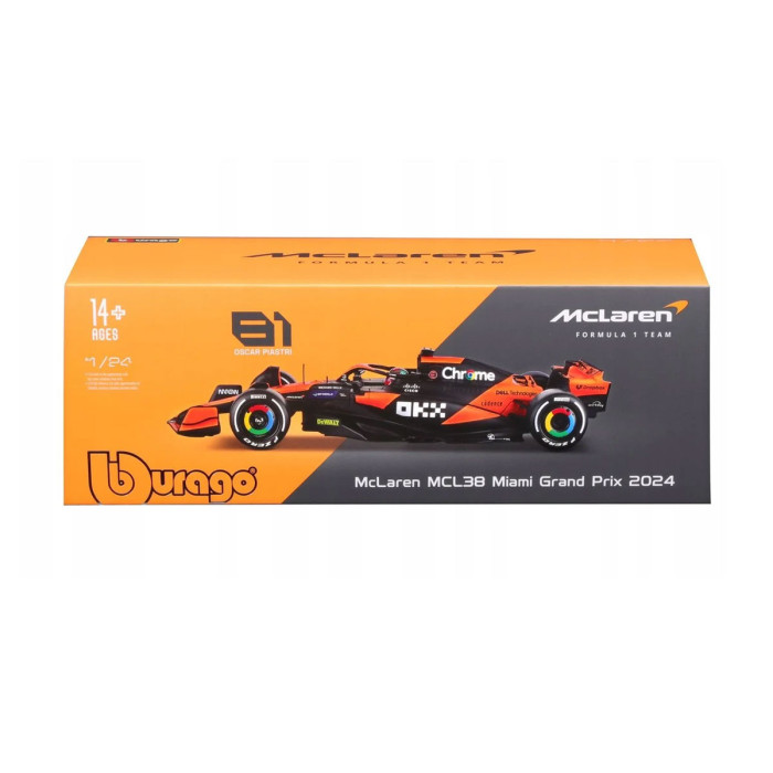 Bburago F1 - модел на кола 1:24 - McLaren Team MCL38 (2024) #81 18/28033