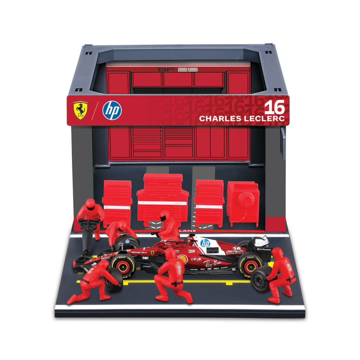 Bburago Ferrari - Комплект за игра: Бокс Ferrari SF25 (#16) 8655