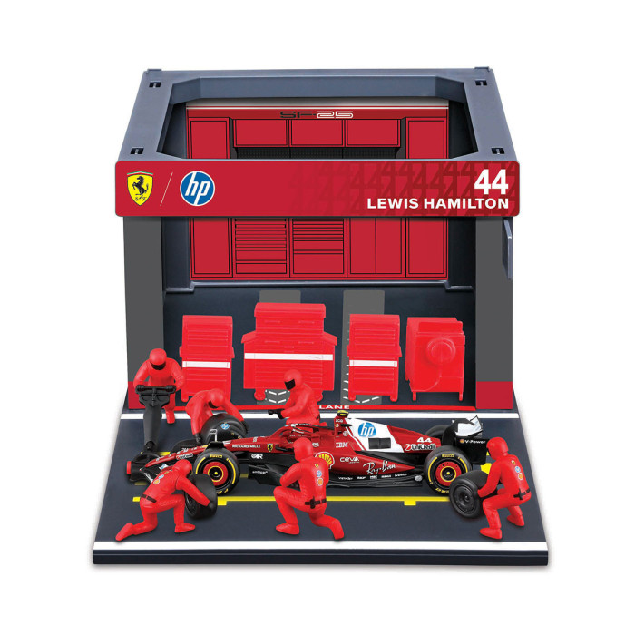 Bburago Ferrari - Комплект за игра: Бокс Ferrari SF25 (#44) 0201
