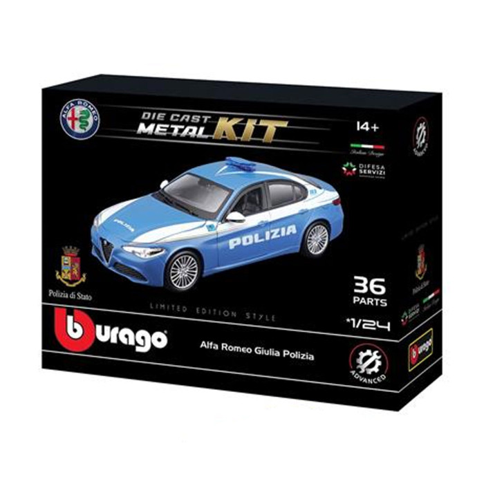 Bburago KIT - комплект за сглобяване 1:24 - Alfa Romeo Giulia Polizia