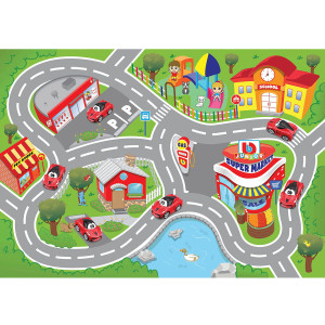 Bburago Junior - Детско килимче за игра Ferrari City 16-85008
