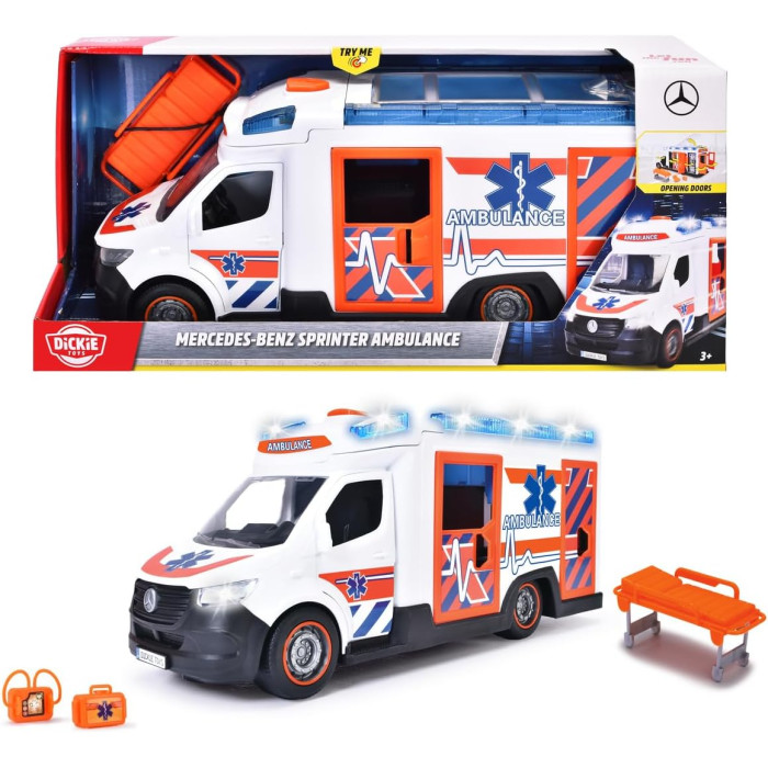 Dickie - Линейка Mercedes-Benz Sprinter 1:16 със звук и светлини 2038