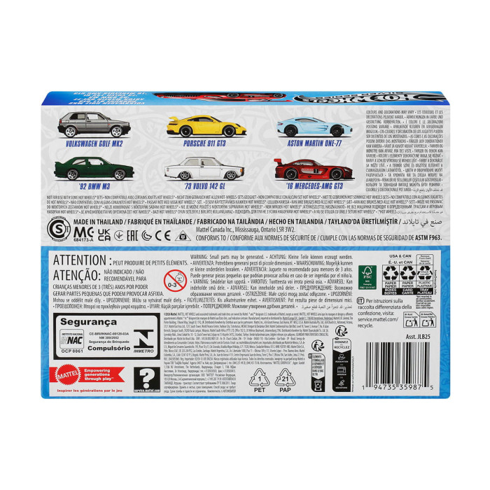 Hot Wheels Silver Series - Комплект 6 колички Европейски стил JLB25