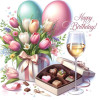 Дървен подаръчен ваучер ,, Happy birthday`` жена