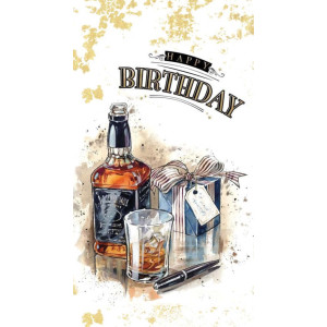 Дървен подаръчен ваучер ,, Happy birthday`` мъж