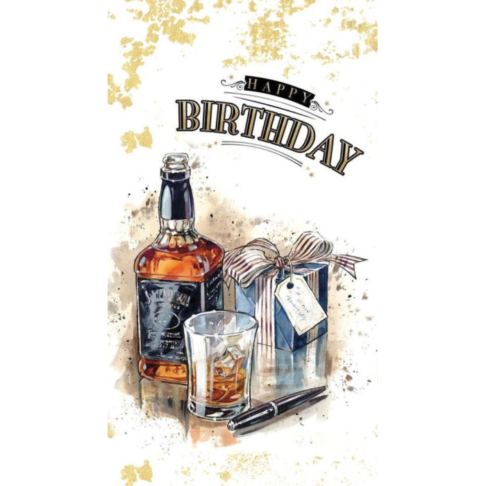 Дървен подаръчен ваучер ,, Happy birthday`` мъж