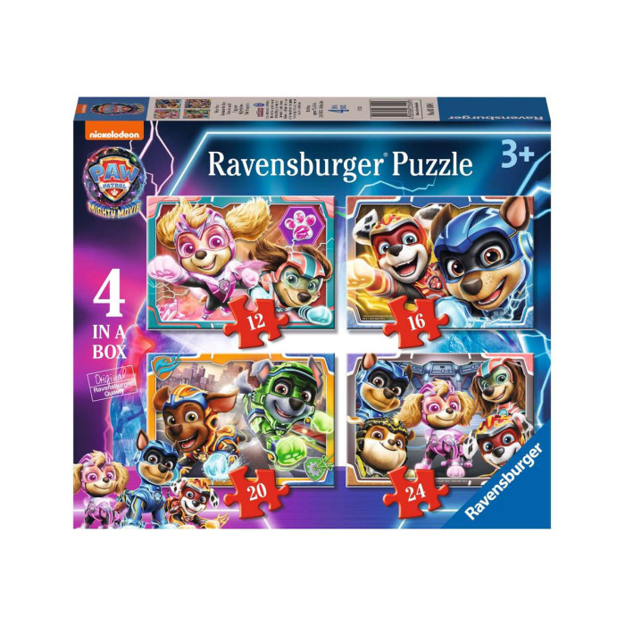 Пъзел Ravensburger 4-в-1: 12/16/20/24 ел. - Пес Патрул: Супер филмът