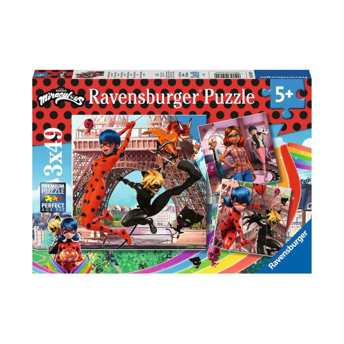 Пъзел Ravensburger 3x49 ел. - Калинката и котарака