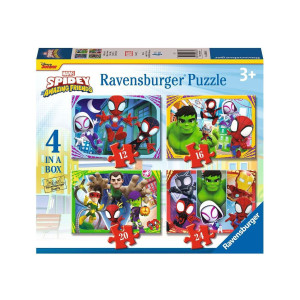 Пъзел Ravensburger 4-в-1: 12/16/20/24 ел. - Спайди и неговите невероятни приятели